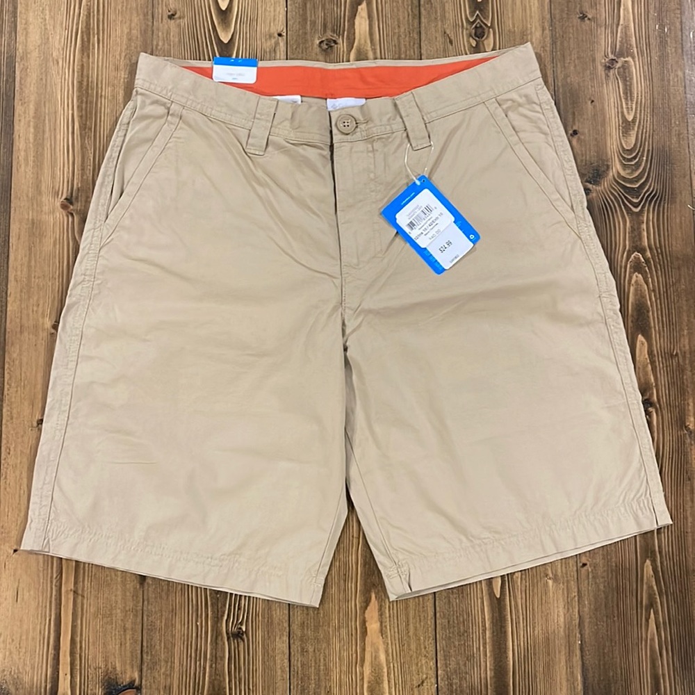 NEW NWT Columbia "Washed Out" Shorts 10" Inseam 32 Waist Khaki - Never Worn